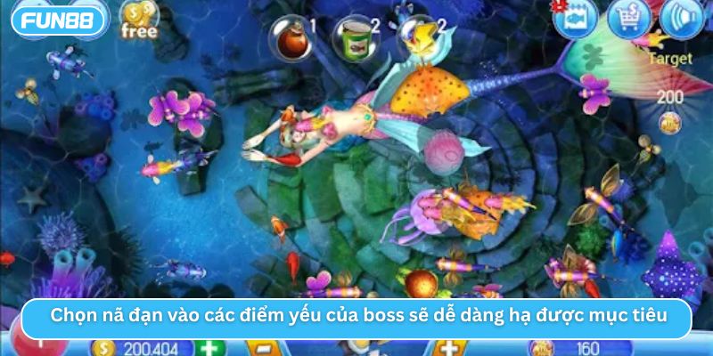 Chọn nã đạn vào các điểm yếu của boss sẽ dễ hạ được mục tiêu 