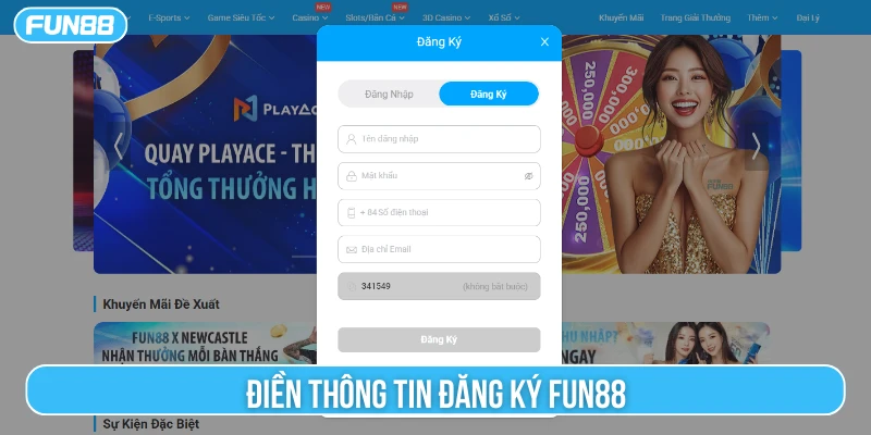 Bet thủ điền chuẩn xác thông tin trên form đăng ký