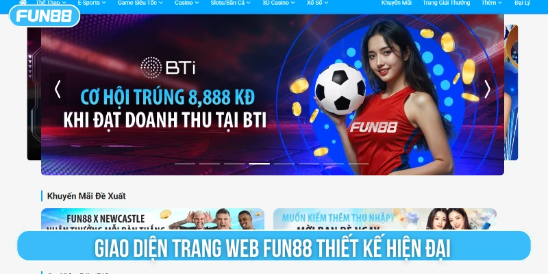 Giao diện trang web được thiết kế hiện đại, hút mắt
