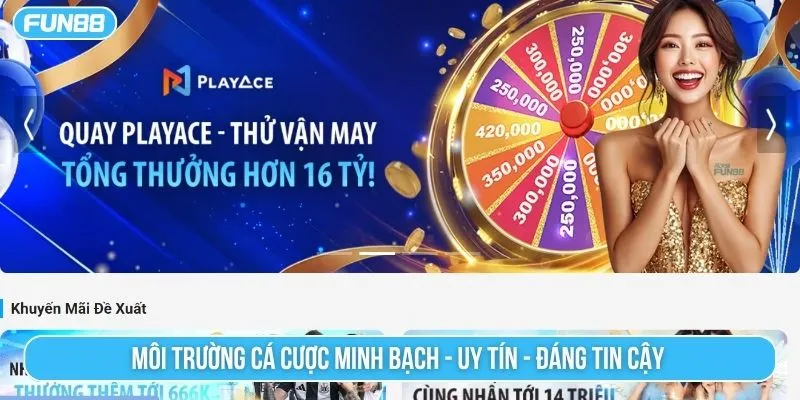 Cá cược tại Fun88 an toàn không xảy ra gian lận